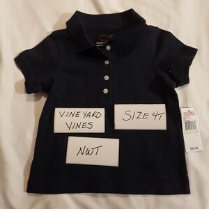 Vineyard Vines girls size girls 4T navy blue polo shirt